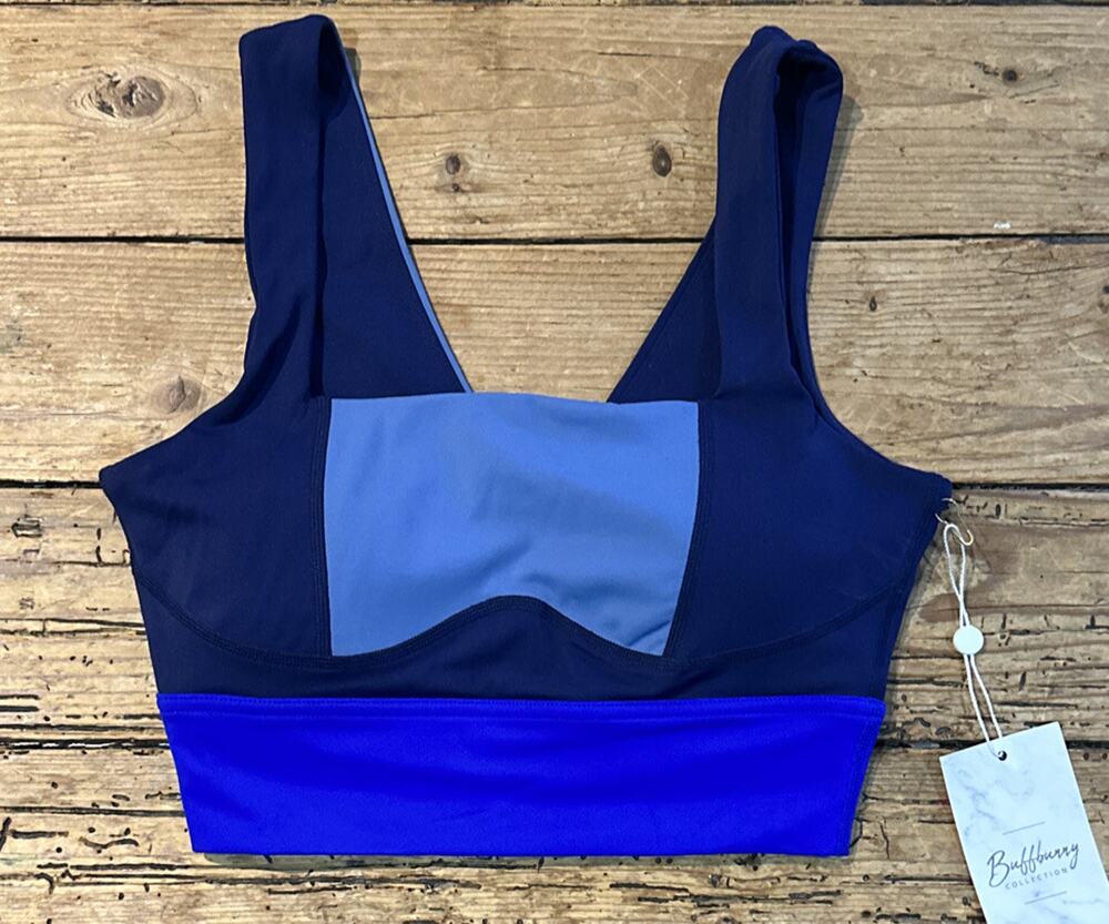 Buff Bunny Collection Women’s Blue Padded Sports Bra Size S NWT